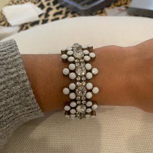 J.Crew white and diamond stretchy bracelet